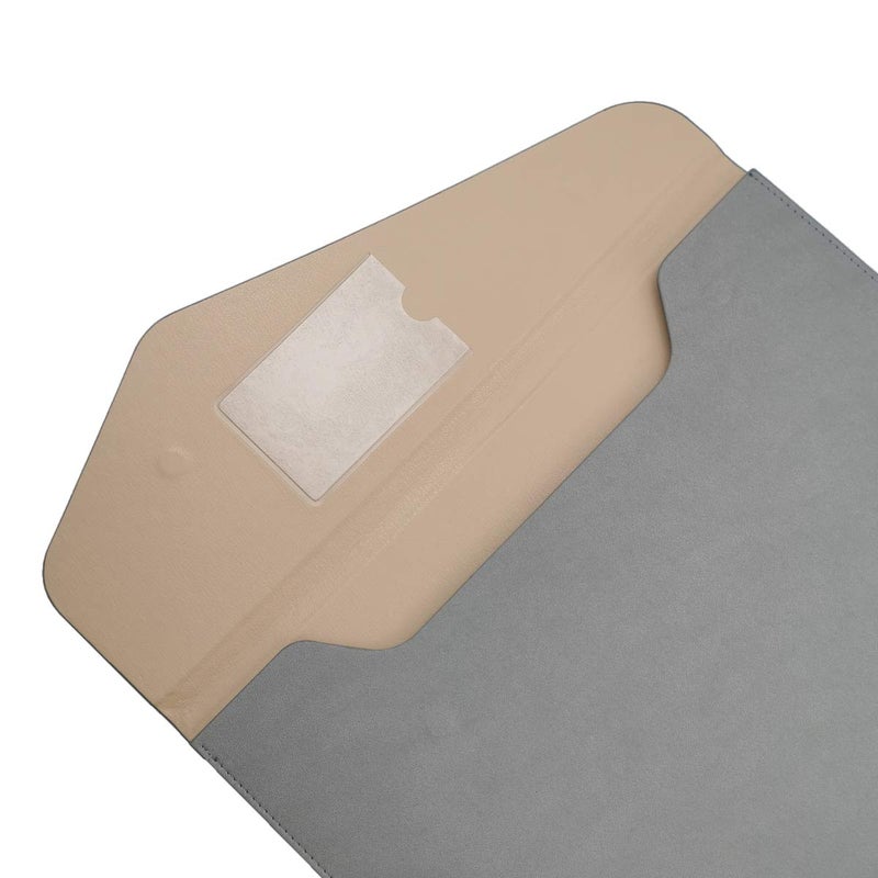 Enyuwlcm PU Leather A4 File Folder Document Holder Waterproof Portfolio Envelope Folder Case with Invisible Magnetic Closure Gray - Image 5